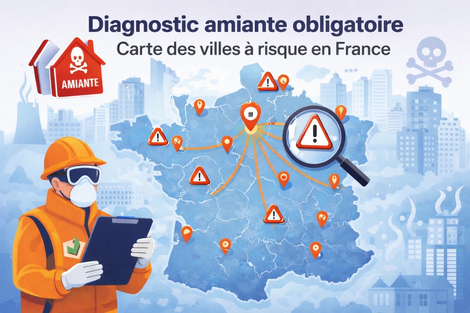 Diagnostic amiante obligatoire : carte des villes à risque en France