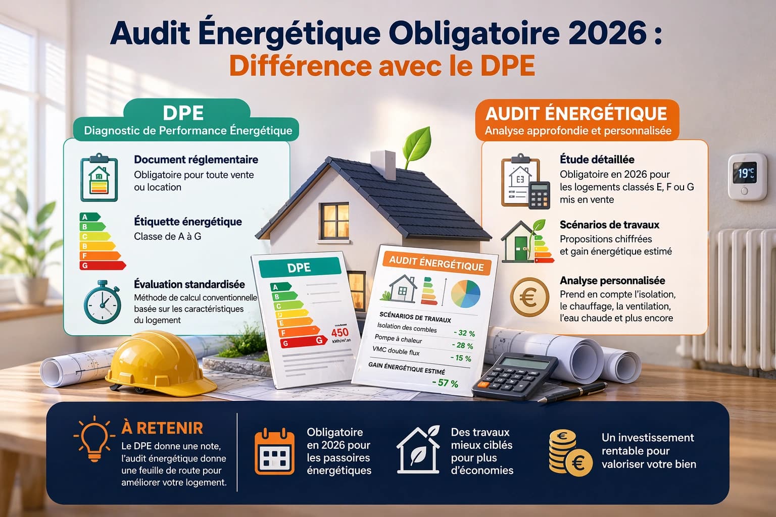 Audit énergétique obligatoire 2026 - différence avec le DPE